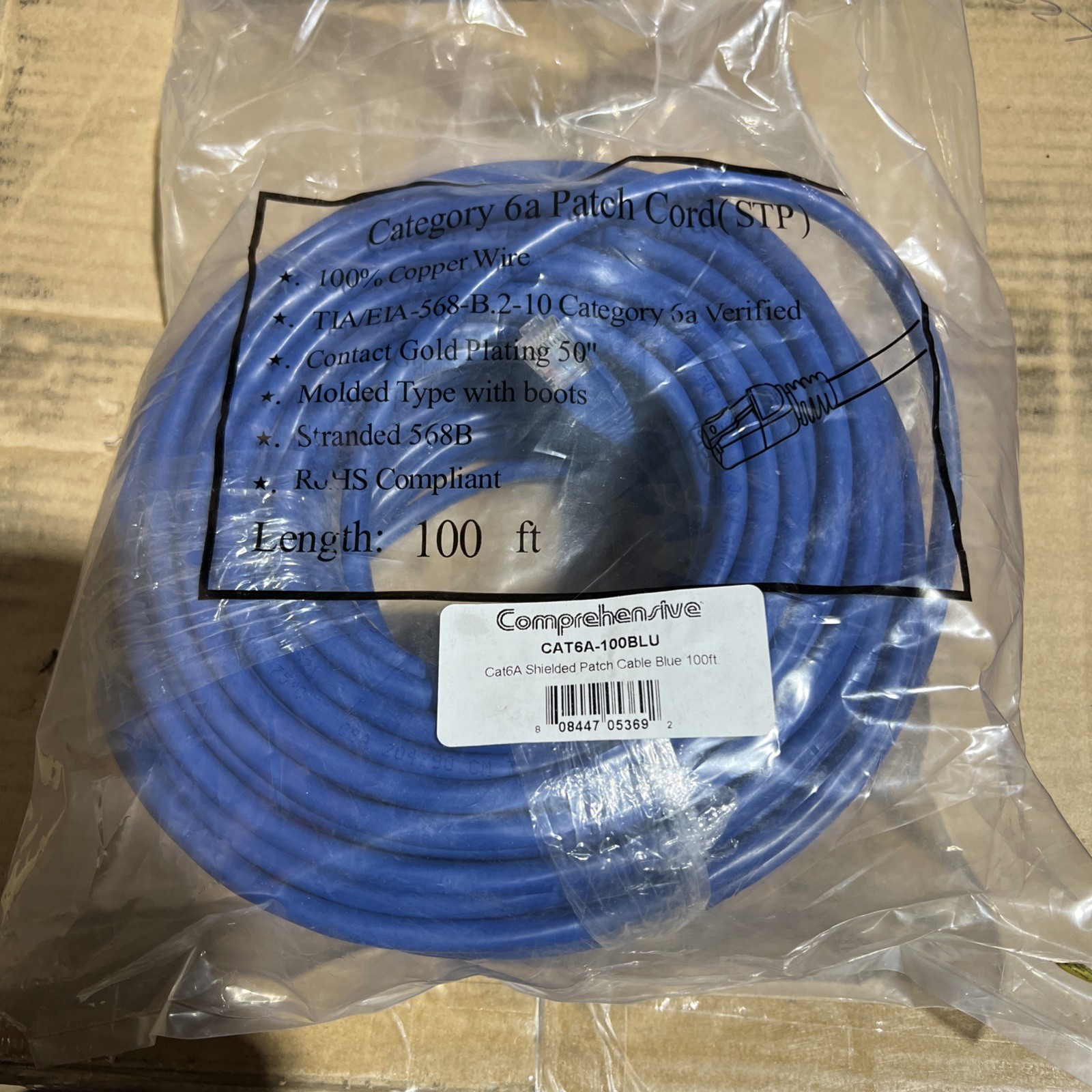 Belden 10GX Cat6A Ethernet Cable – 100ft – Blue