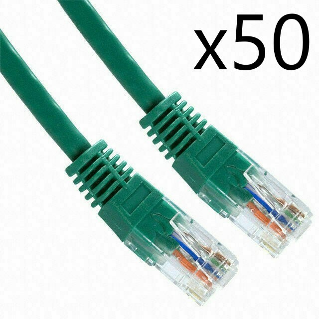 50 Pack Lot – 1ft CAT6 Ethernet Network LAN Router Patch Cable Cord Wire Green