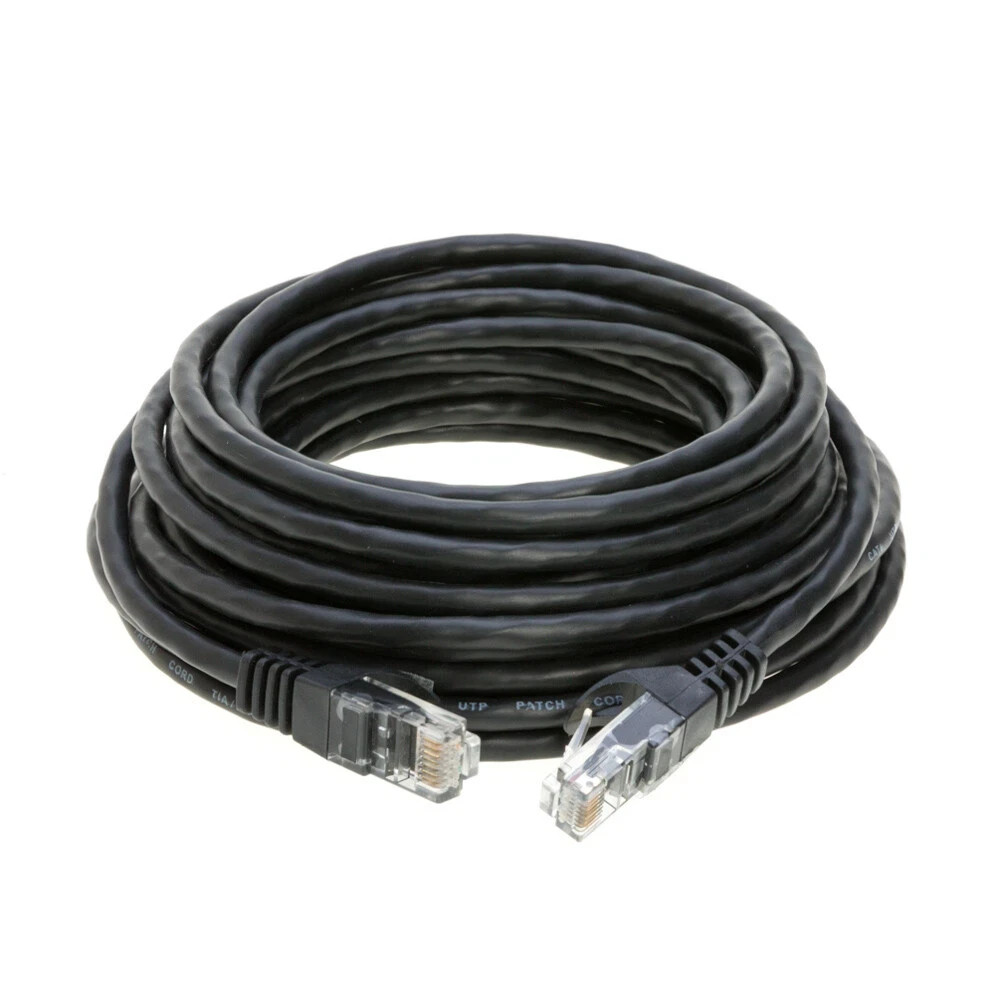 NEW SatMaximum CAT5e Ethernet utp Patch Cable RJ-45 Internet Cord Black 75Ft