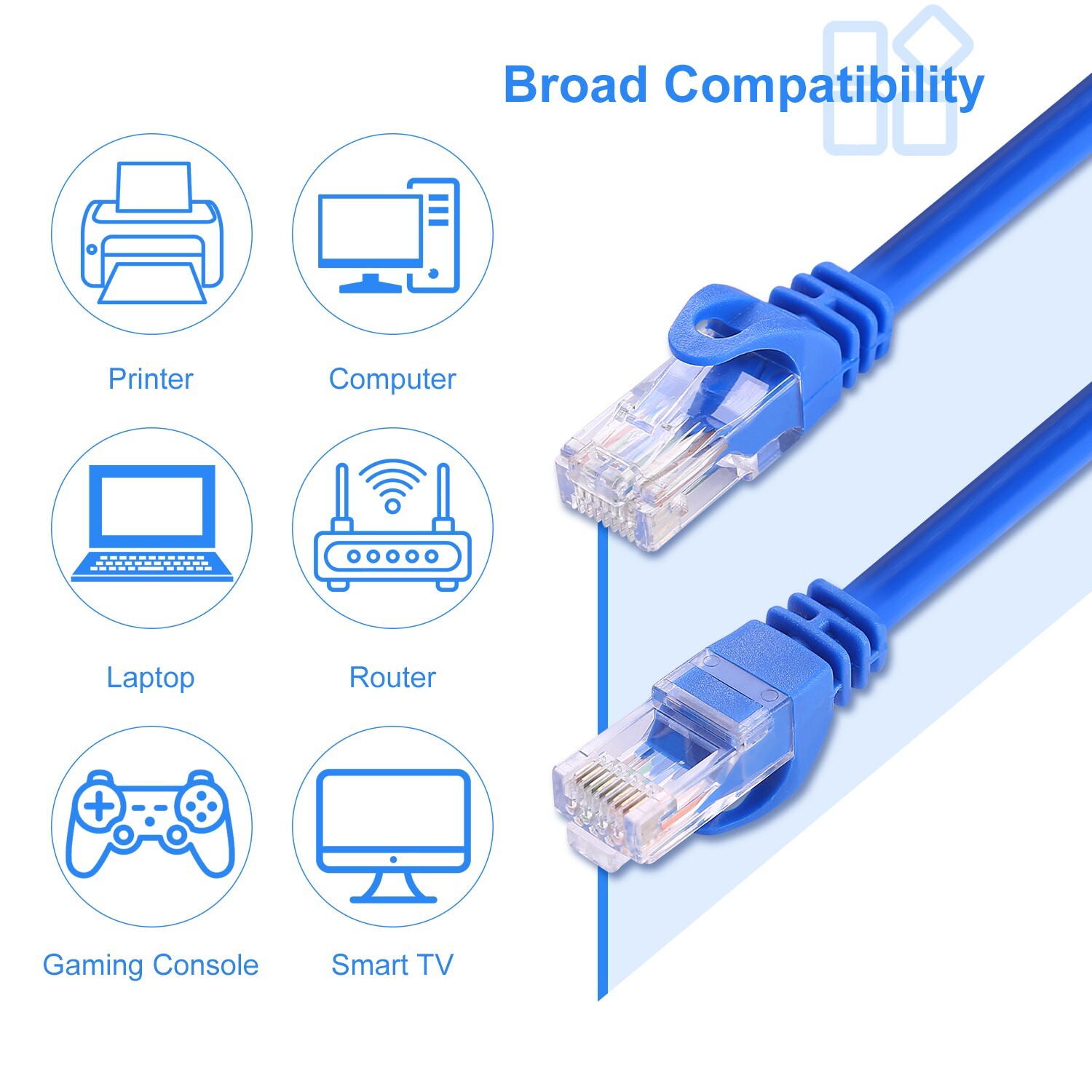 AvesView CAT6 Ethernet Patch Cable High Speed 550Mhz UTP 25FT 50FT 100FT – Blue