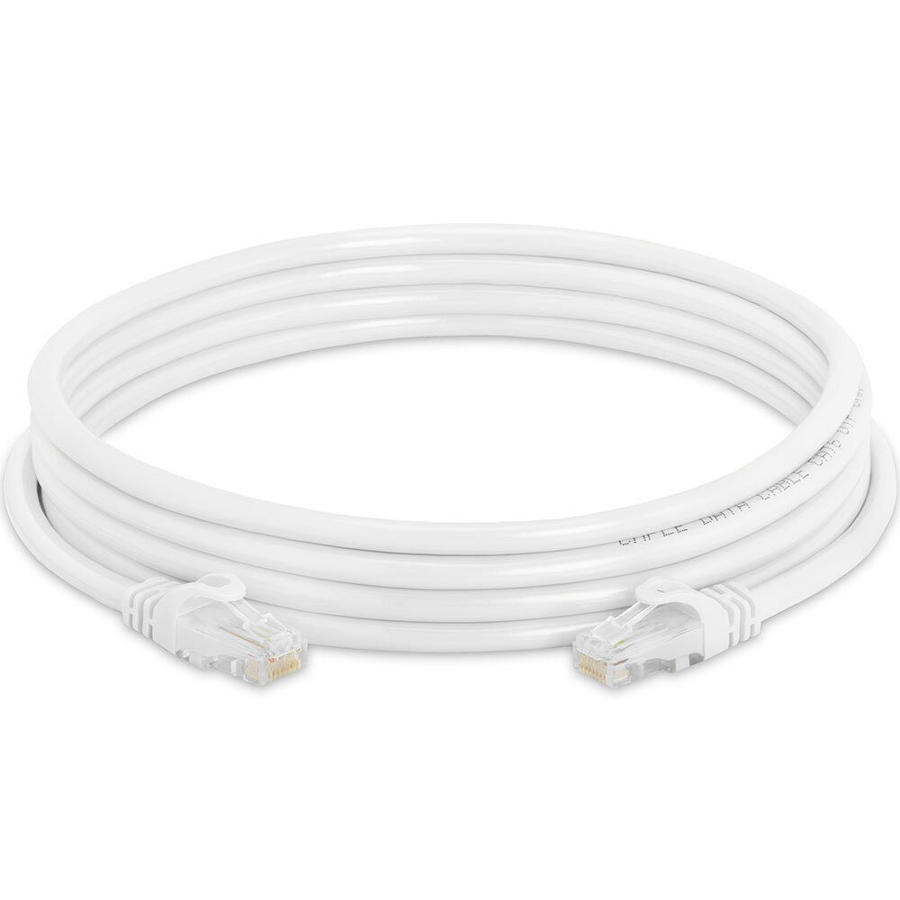 4 Pack 10 Feet Cat6 Patch Cable White LAN Ethernet Cord Network Internet Cable