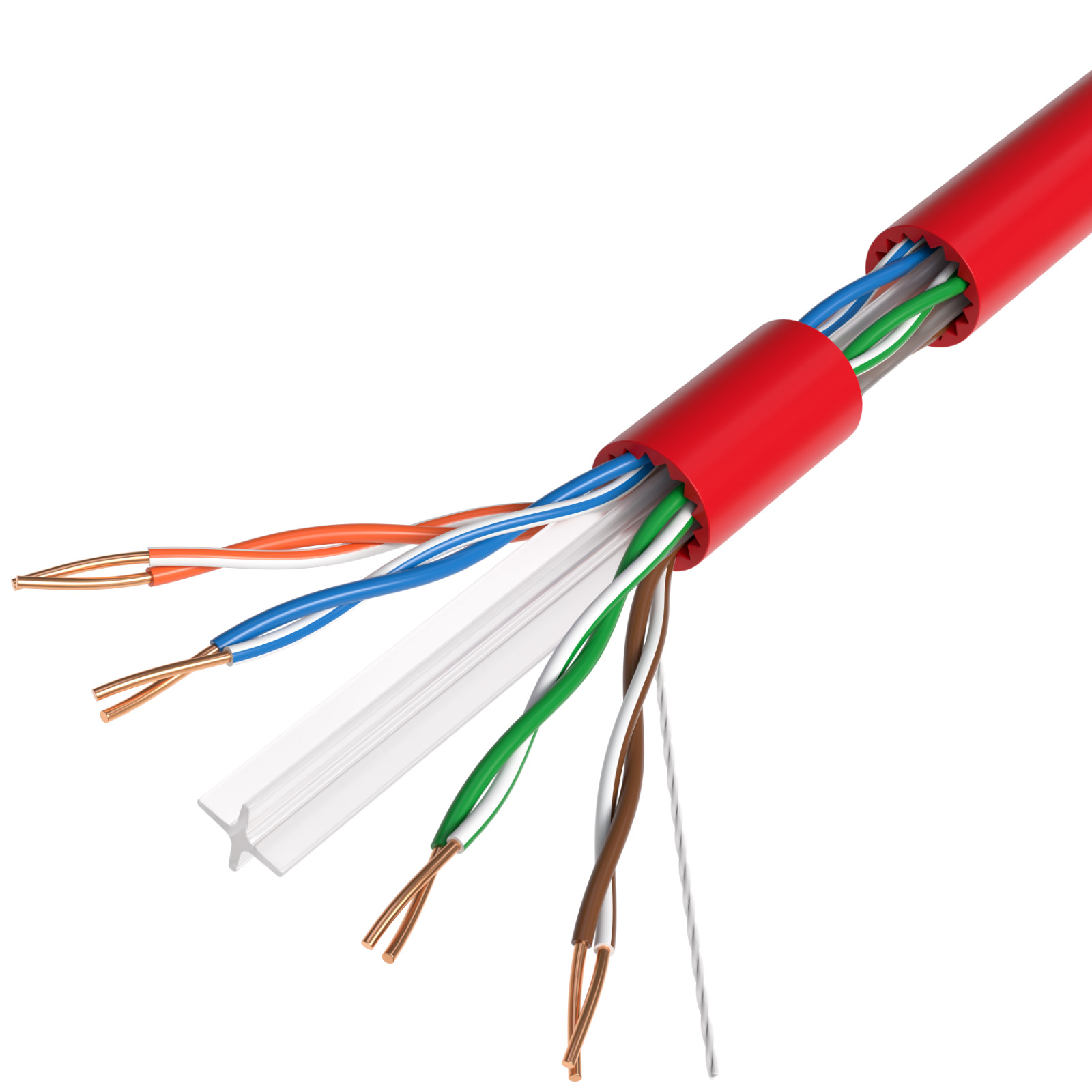 1000ft RED CAT6A UTP Solid Copper Ethernet Cable 23AWG 10Gbps High-Speed Wire