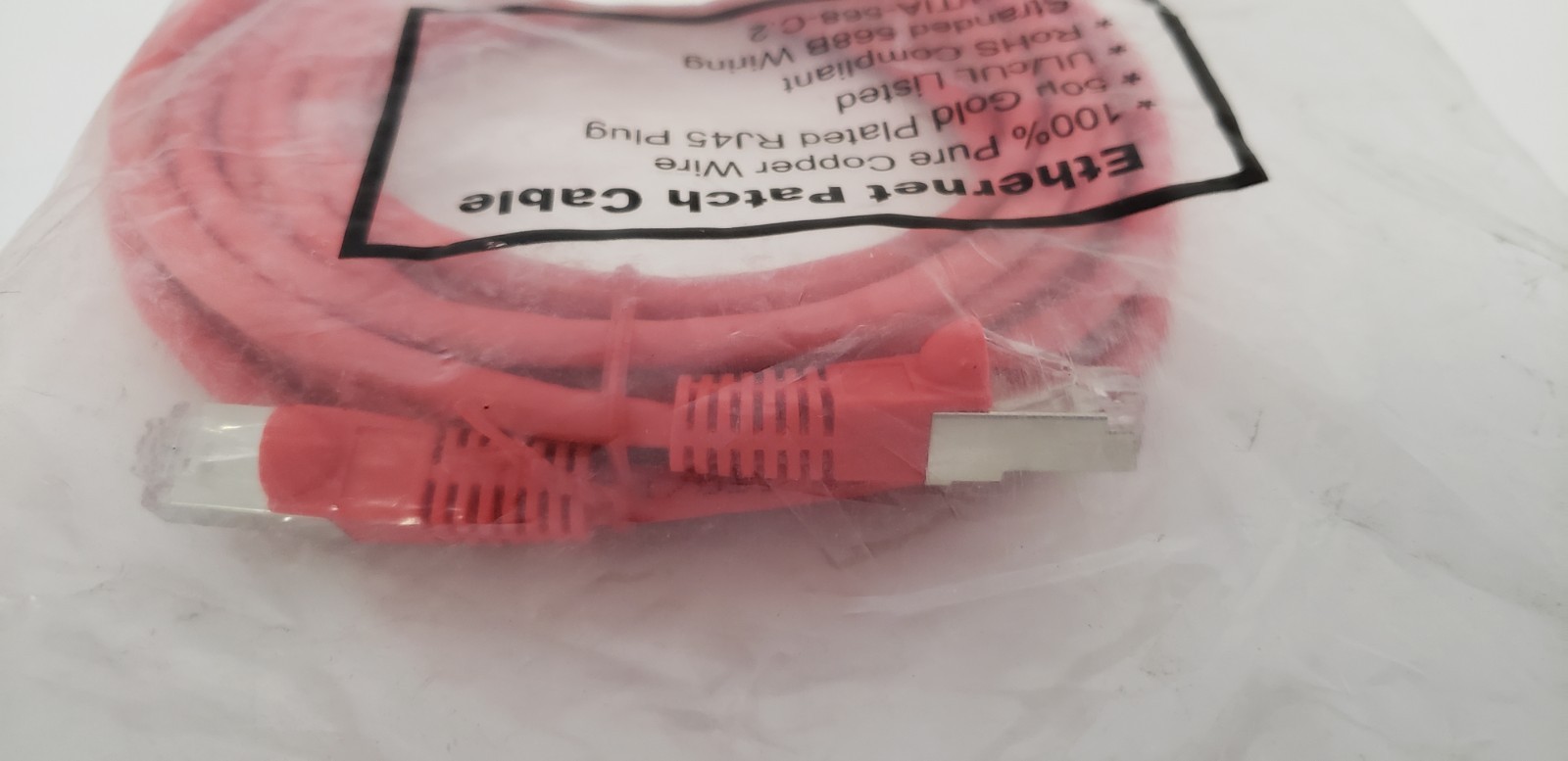 ANSI/TIA-568-C.2 RED ETHERNET PATCH CABLE, CAT 6 STP BOOTED, RJ45 PLUG, 15′, NIB