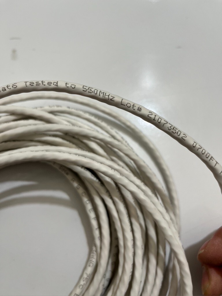 100 feet CAT6 Patch Cable 550 MHZ, 23 AWG, CMR, Solid Bare Copper Wire