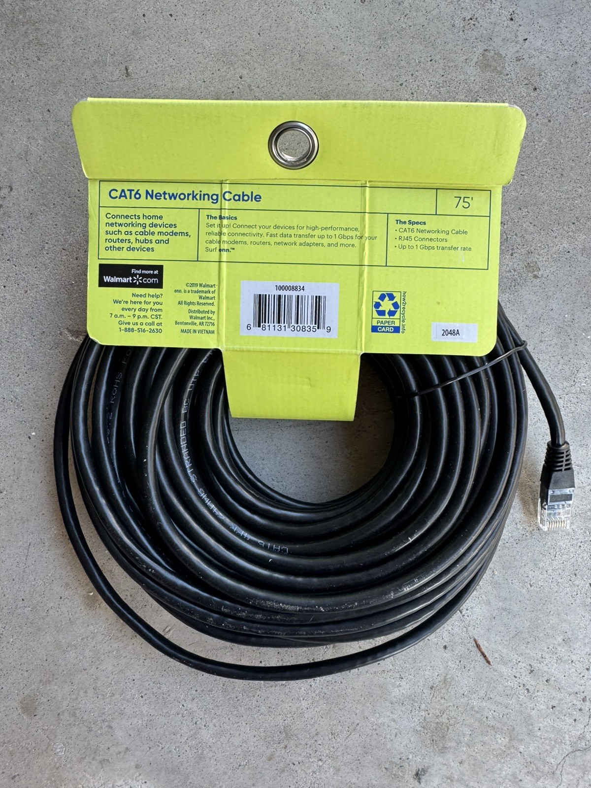 Surf Onn Cat6 Ethernet Cable 75 ft High Speed LAN Network New