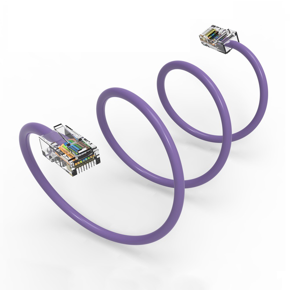 20 Pack of 1.5Ft CAT5E UTP Ethernet Network Non Booted Cable Purple