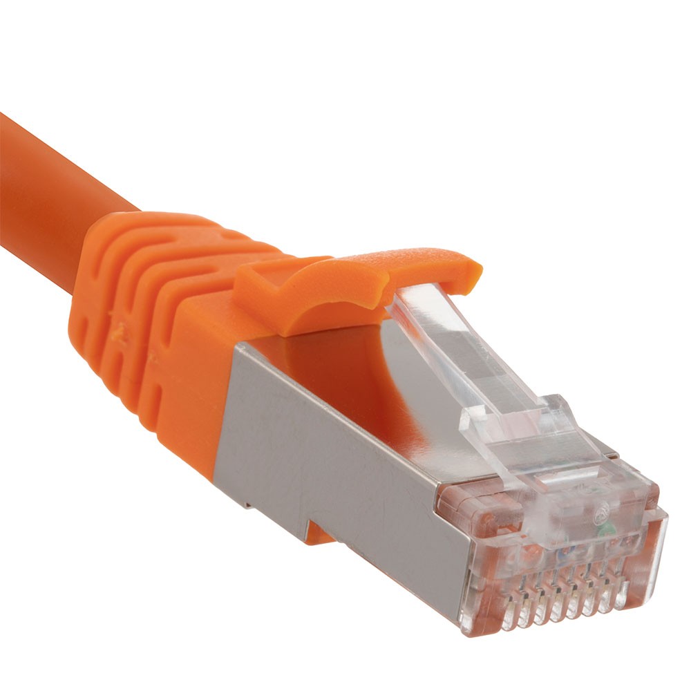 Ethernet Patch Cable CAT6A, S/FTP, 26AWG, 0.5 Ft, 5 pack, Orange
