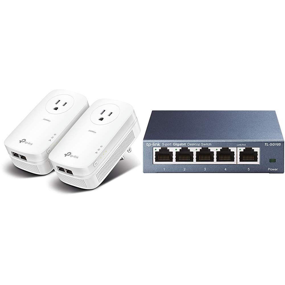 TP-Link AV2000 Powerline Adapter – Gigabit Port, Ethernet Over Power, 2-Port
