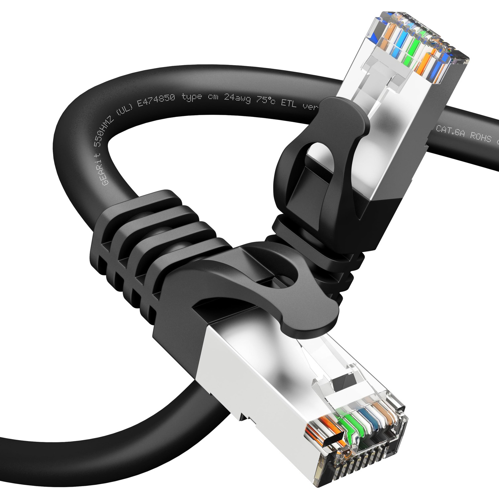 150ft Blue Cat6A 10Gbps Long Shielded SSTP SFTP Ethernet Network Cable