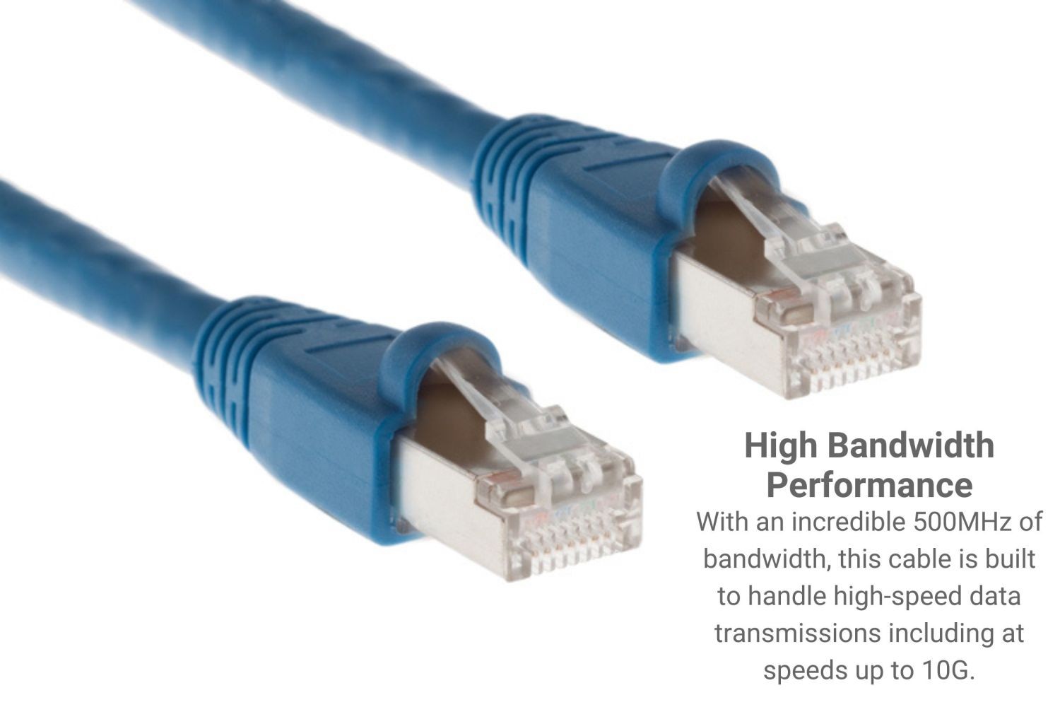 CAT6A Shielded Ethernet Patch Cable, Snagless, 25′ Blue – Lifetime Warranty