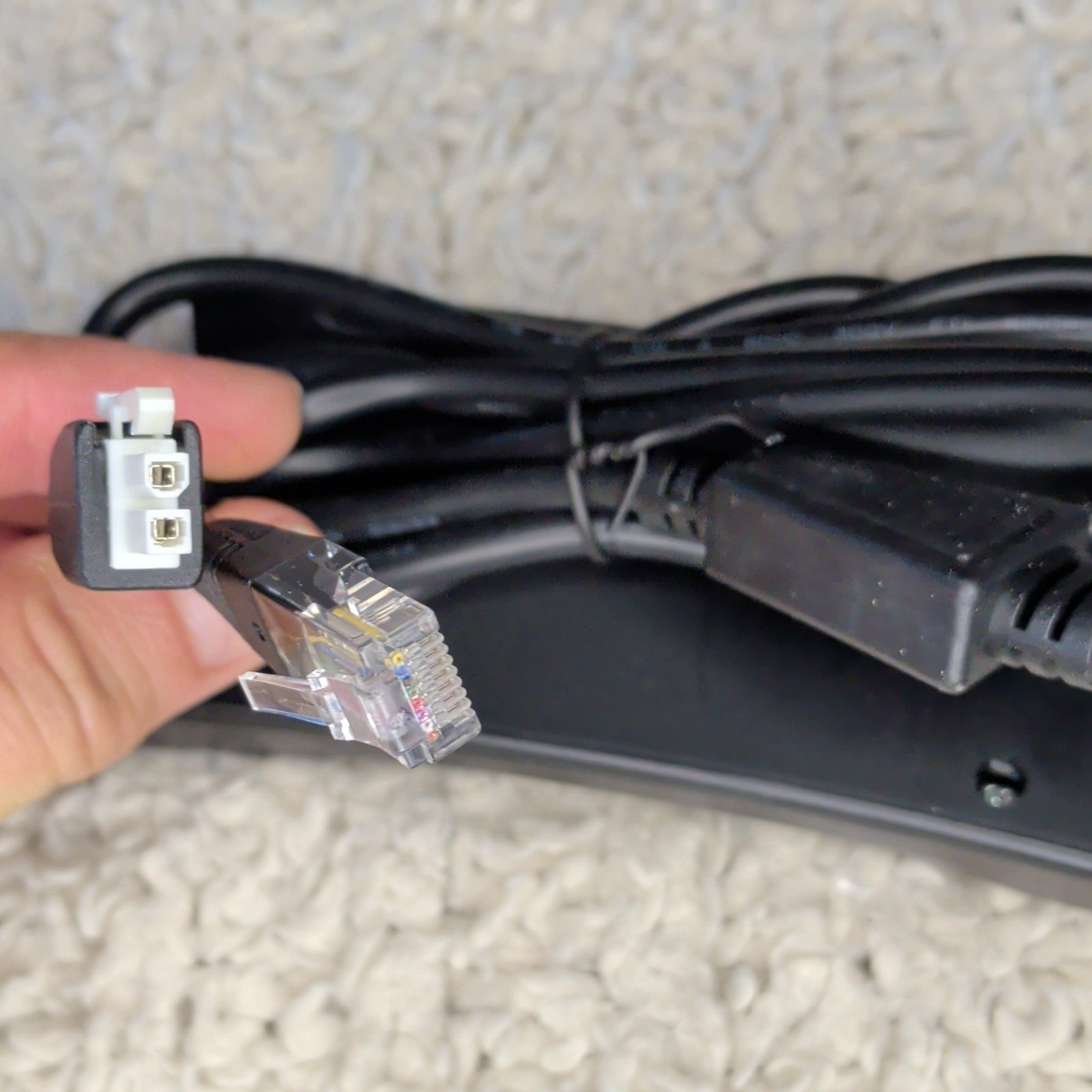 Flexispot Controller Black Ethernet Cable RJ-45 to 2-Pin Connector Unknown Part#