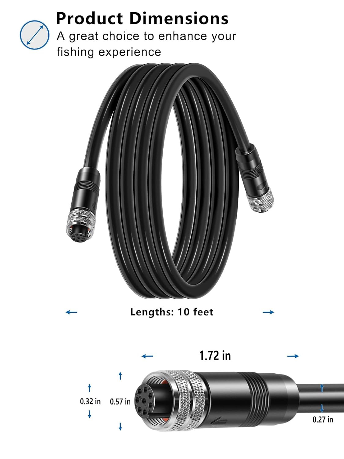 Replacement for Humminbird 720073-2 as EC 10E Ethernet Cable10 Feet Female