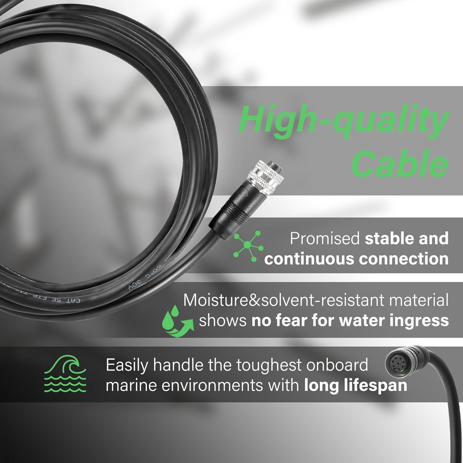 for Humminbird 720073-5 15Ft Boat Ethernet Cable AS EC 15E for Helix 15 12 10 9
