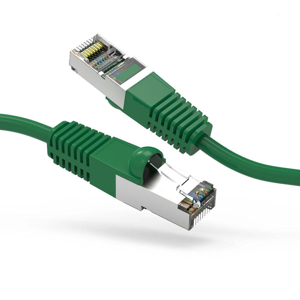 0.5Ft CAT6 Shielded (SSTP) Ethernet Network Booted Cable Green