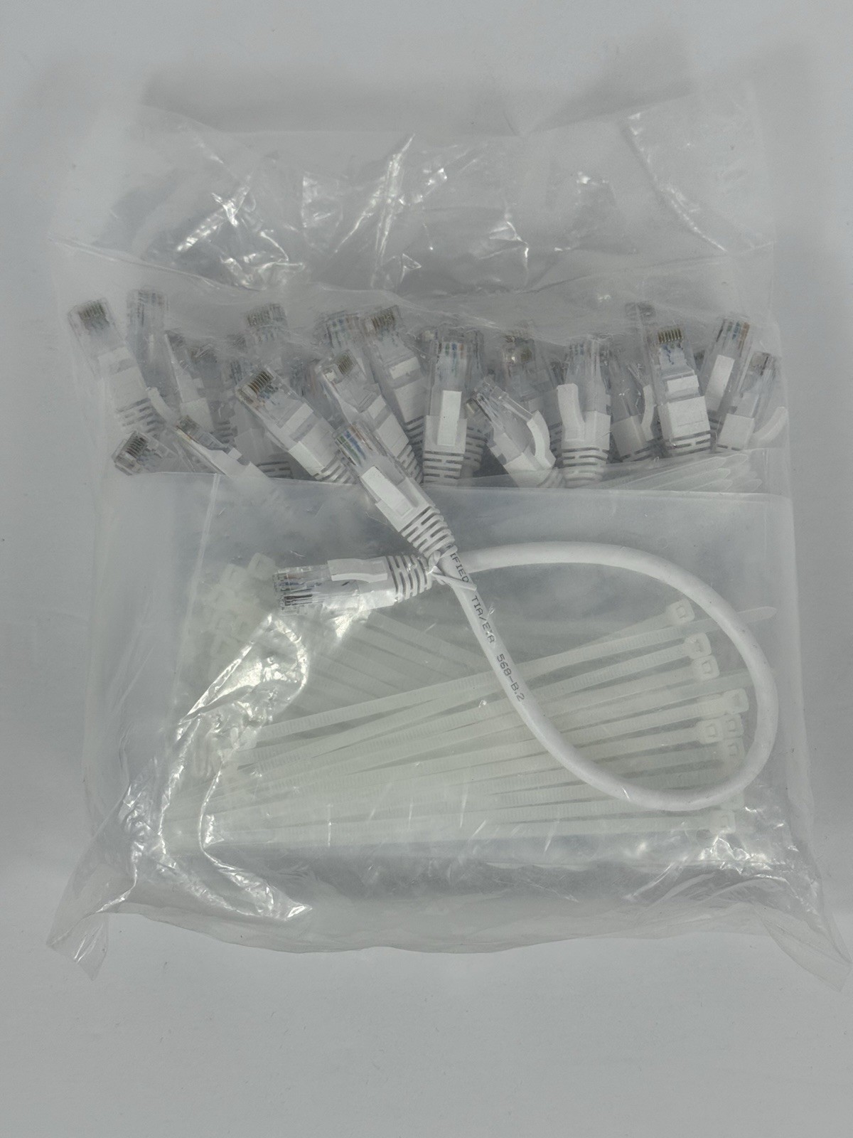 20 PACK CAT6 Ethernet Patch Cable 1 ft (foot) WHITE