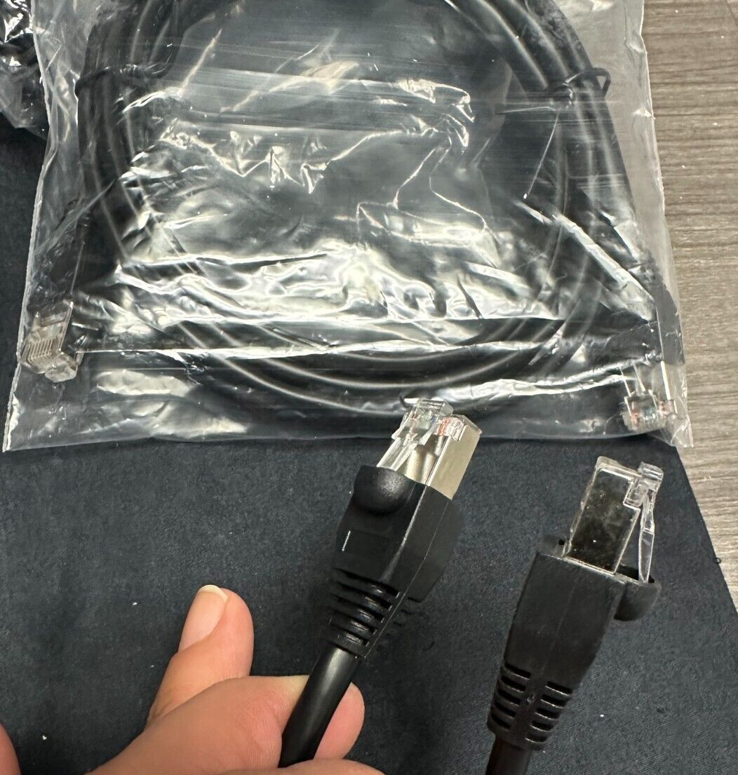 Lot of 25 – CAT5 – New Black Patch Cables – 10 Shield/15 none shield/ 6 &4 Foot