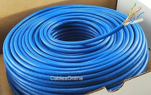 250ft Solid CAT6E CMR 550 Mhz, High-Performance 23 AWG Copper Bulk Cable, Blue