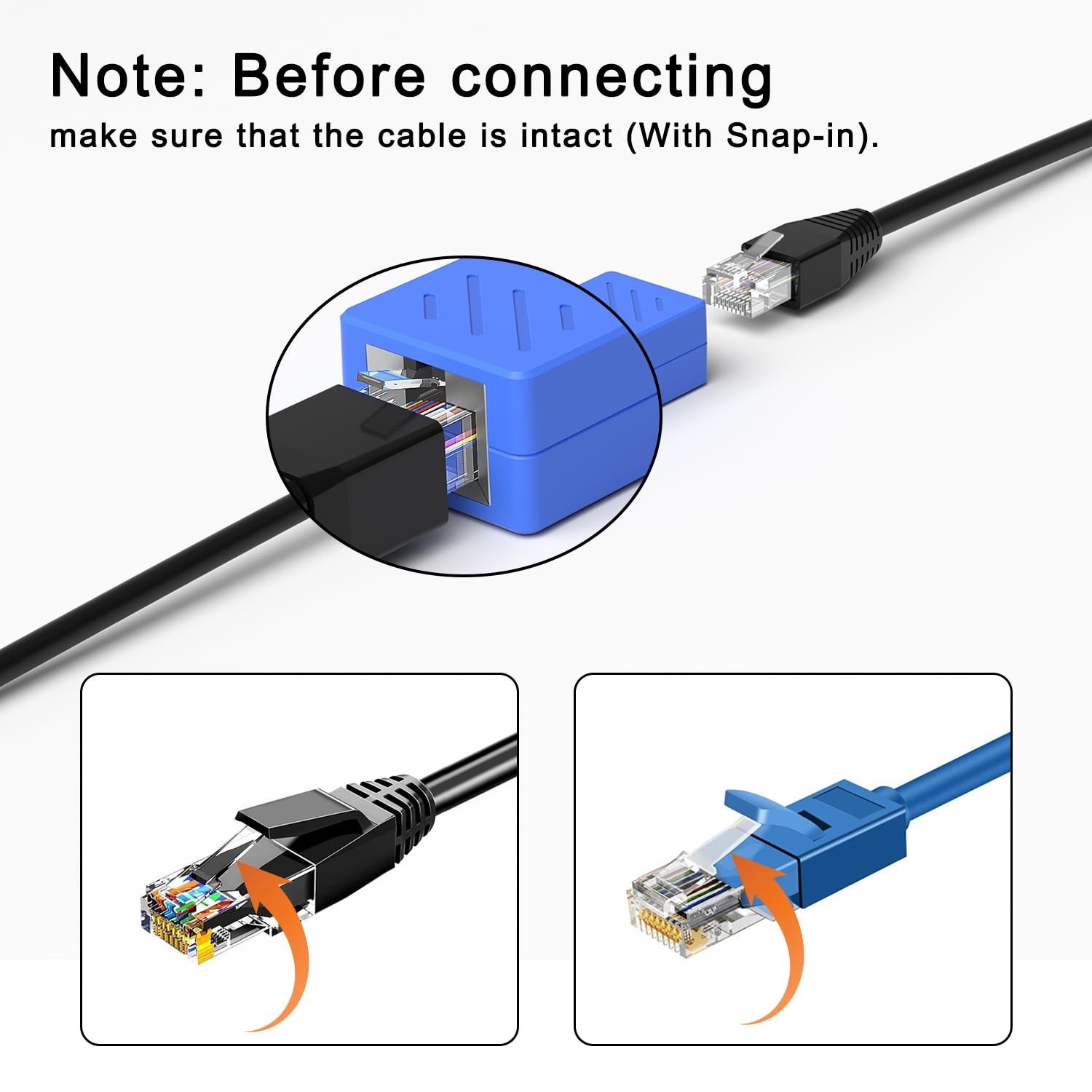 Cat8/Cat7/Cat6 Ethernet Cable Coupler 20-Pack Blue
