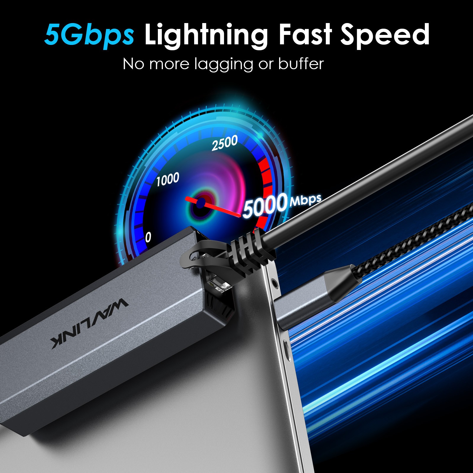 Wavlink Driver-free 5Gbps USB-C to Ethernet Network Adapter 95W Charging Port