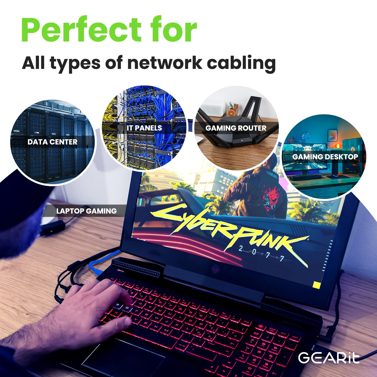 Cat 6 Ethernet Cable (20-Pack 7 Feet) Cat6 Network Patch, 10Gbps, RJ45, Snagless