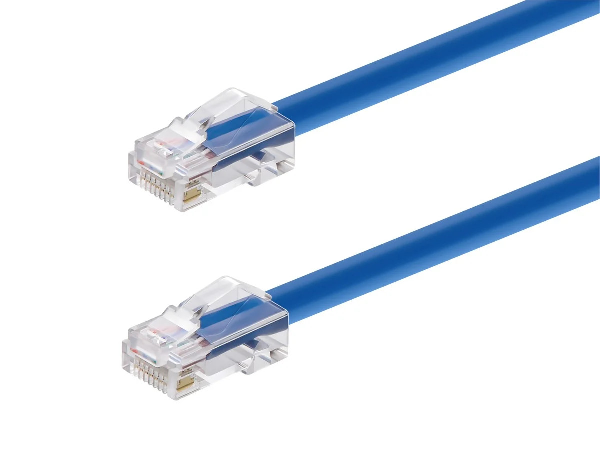 Monoprice Cat6A Patch Cable 3 Feet Blue 26AWG 10G RJ45 Non-booted Ethernet Cable