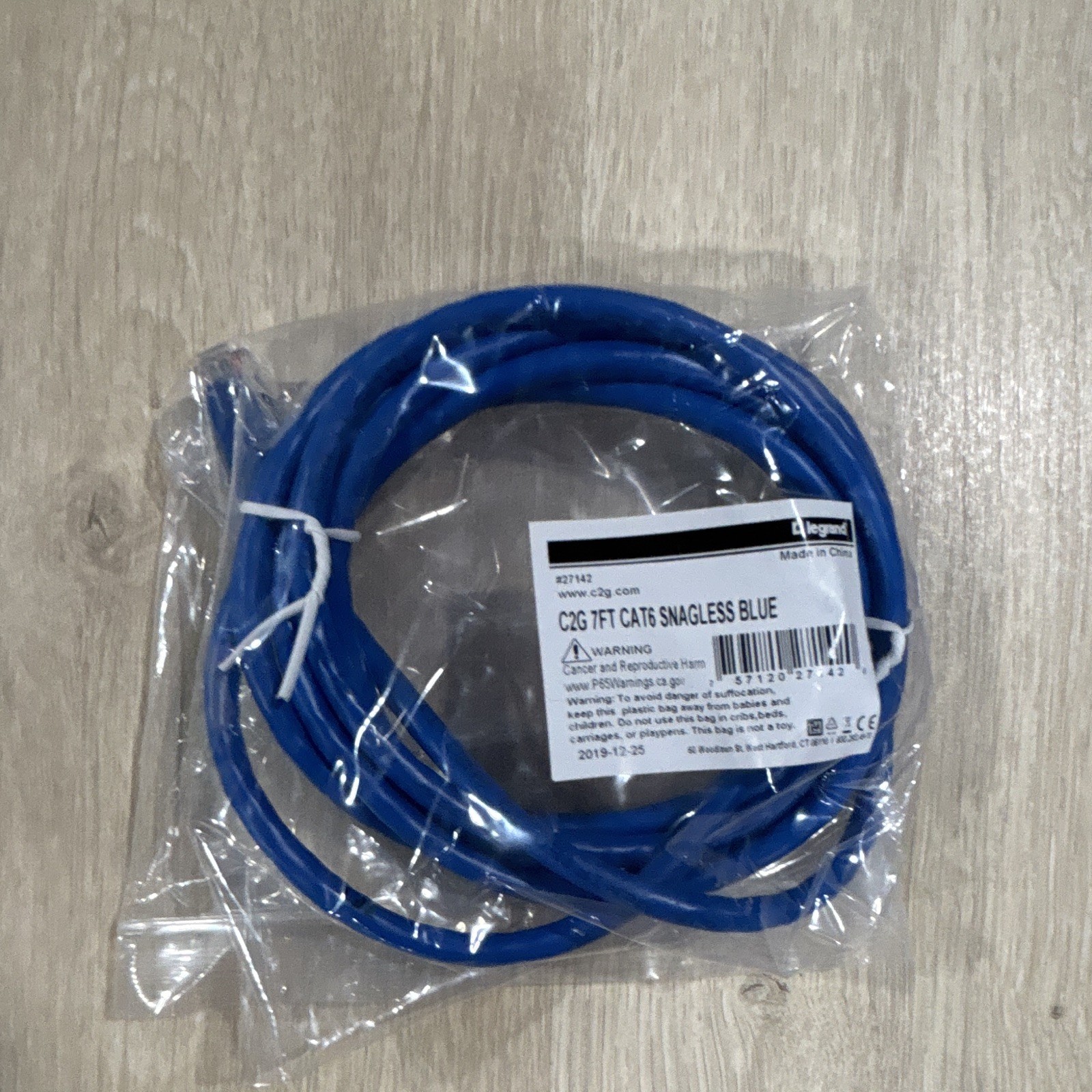 C2G Cat6 Ethernet Patch RJ-45 Cable 7 ft Blue RJ-45 M/M Snagless