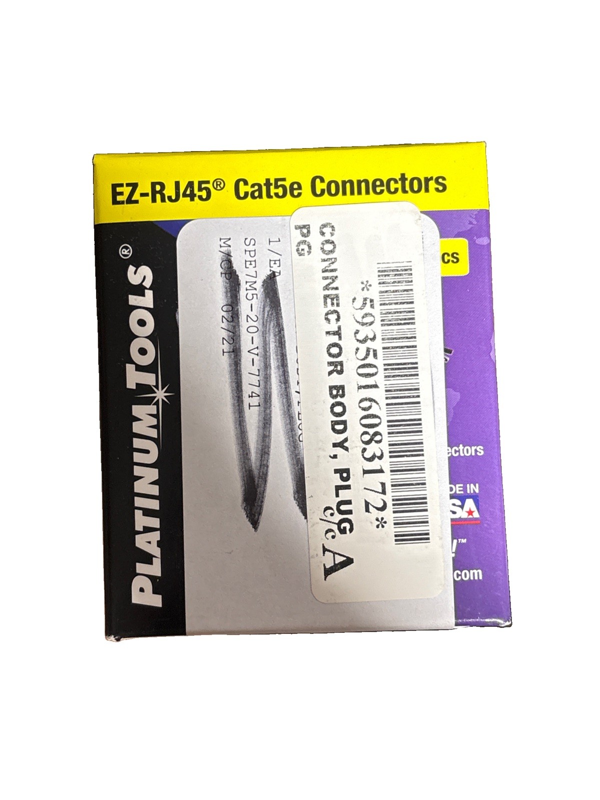 Platinum Tools EZ-RJ45 Cat5e Connector 100003B 100 Piece Box