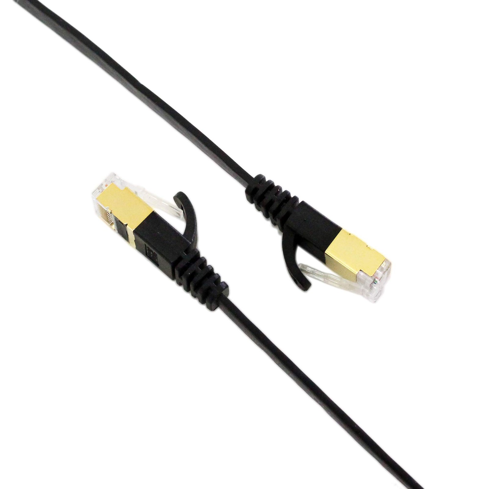 75FT CAT7 10 Gigabit Ethernet Ultra Flat Patch Cable Modem Router Black