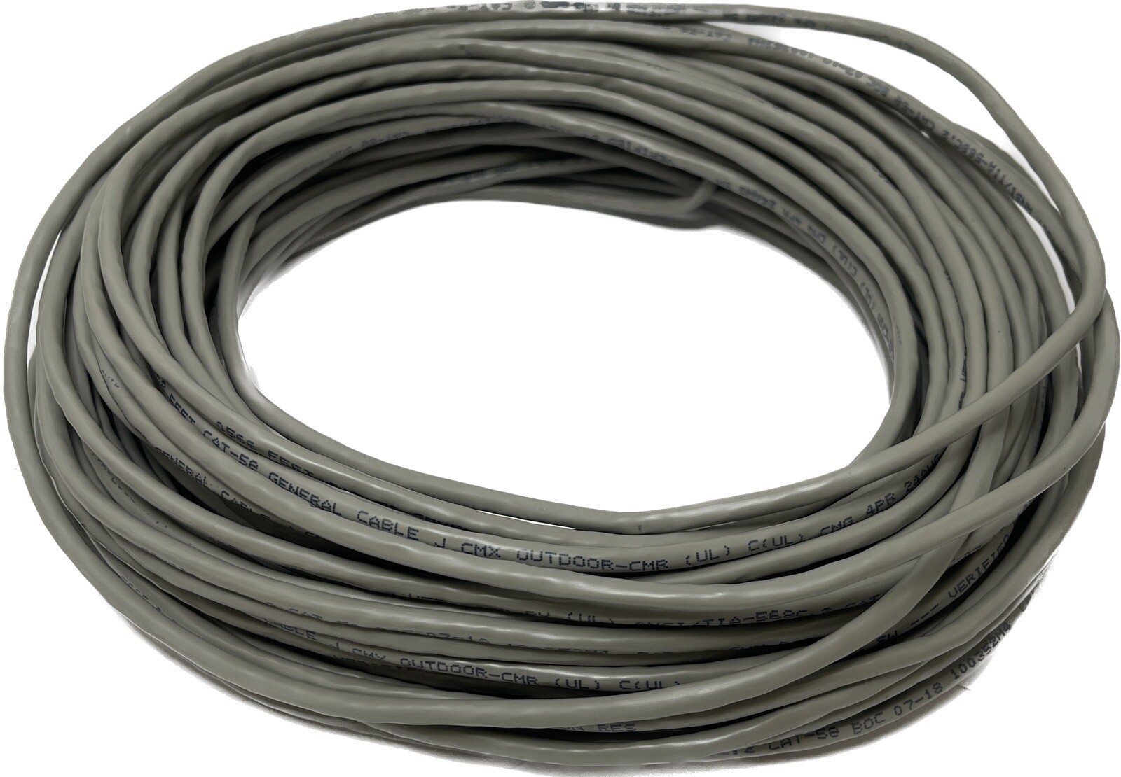 UTP Cat5e Cable CMR-CMX OUTDOOR 100% Copper Gray 100ft General Cable Made in USA