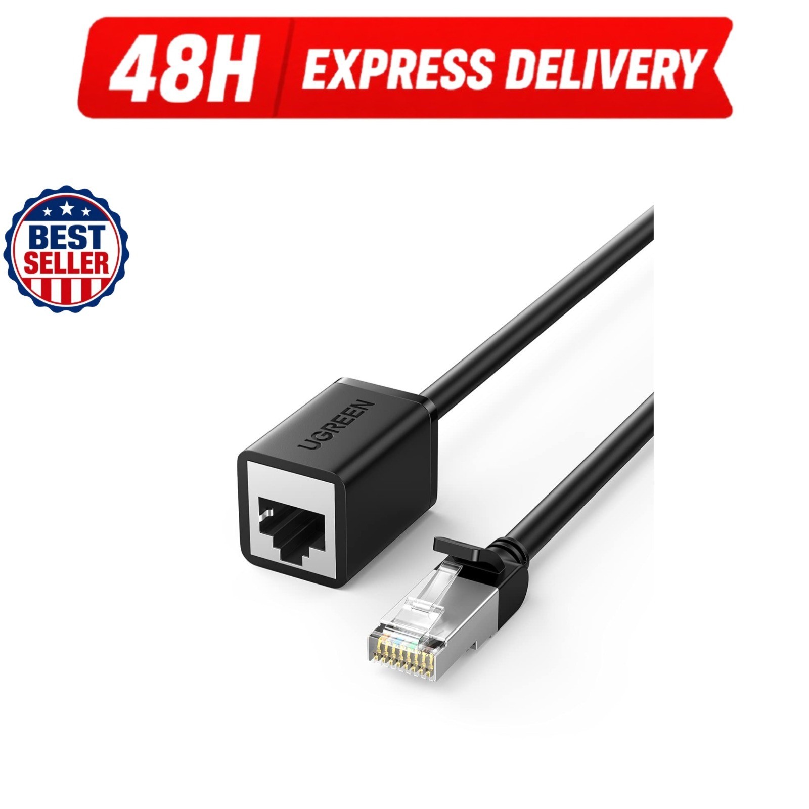 UGREEN Cat 6 Ethernet Extension Cable 10FT RJ45 Male to Female Connector