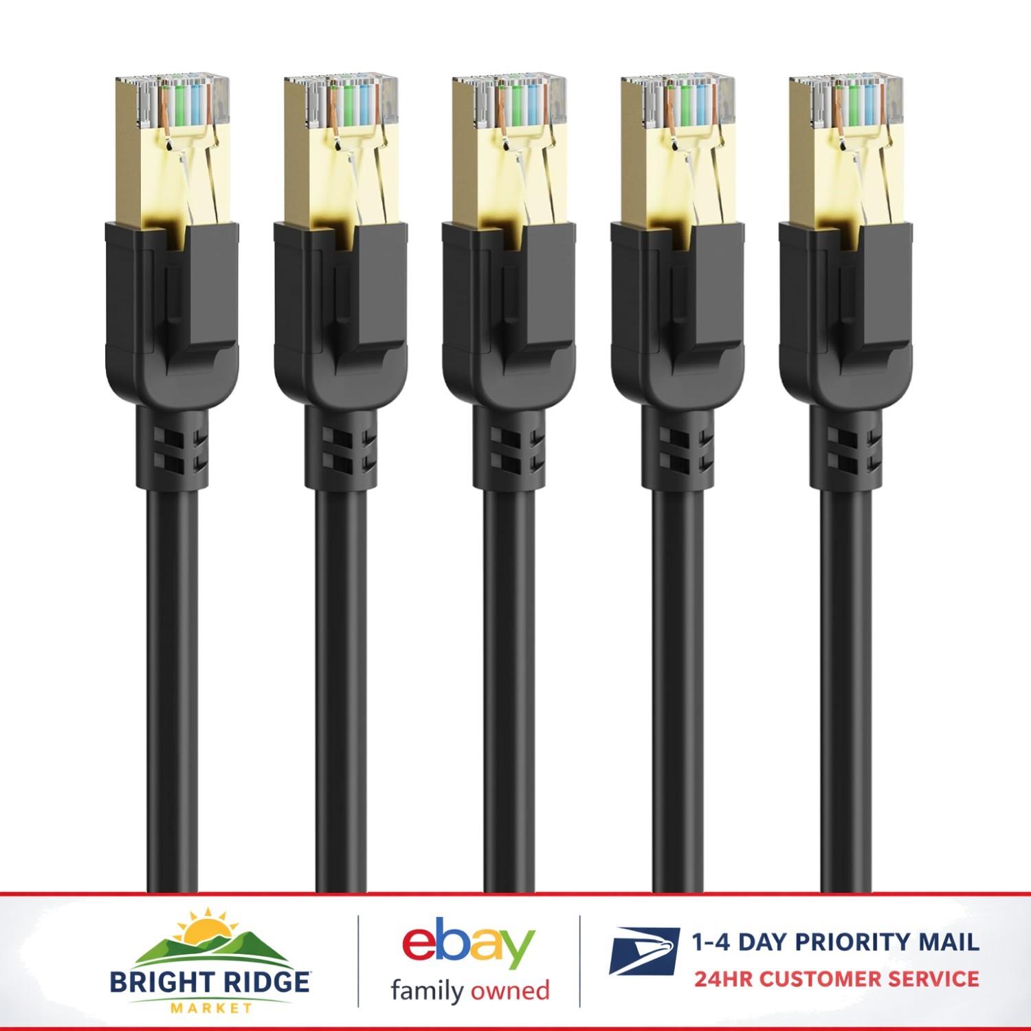 6ft Cat 8 Ethernet Cord, 2000MHz High Speed for Printers and Networking Switches
