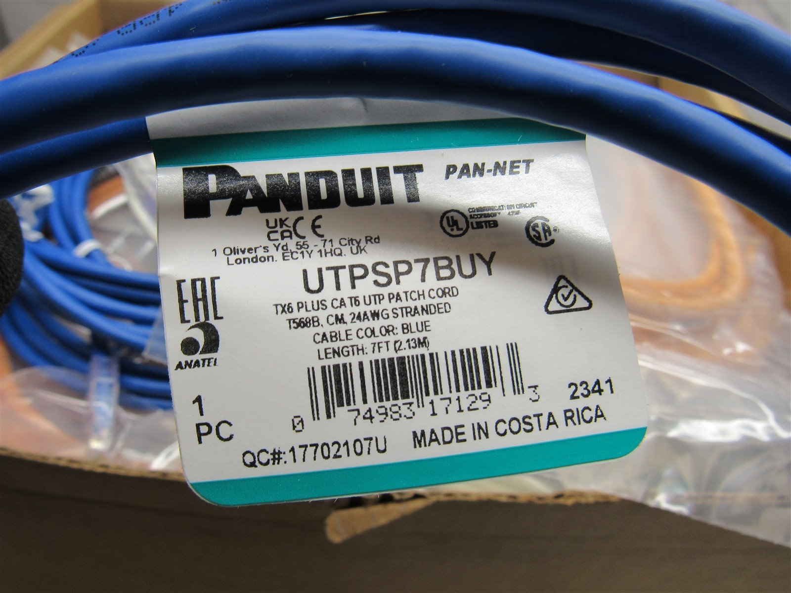 100 LOT NEW Panduit 7ft CAT6 Mixed Color Patch Cable RJ-45 UTPSP7ORY UTPSP7Y