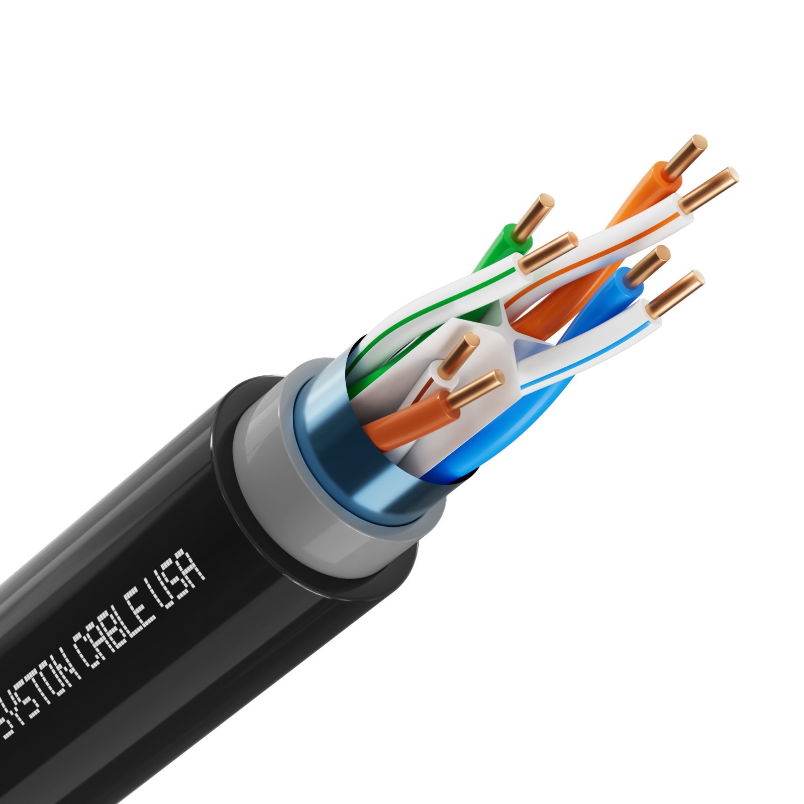 Syston Direct Burial Shielded Cat6e Ethernet Cable UV Waterproof – 50/100/250 ft