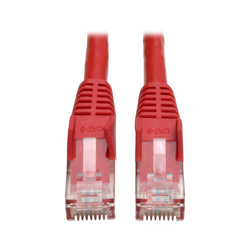 Tripp Lite 25FT RJ45 Male Cat6 Gigabit Snagless Molded UTP Patch Cable – Red