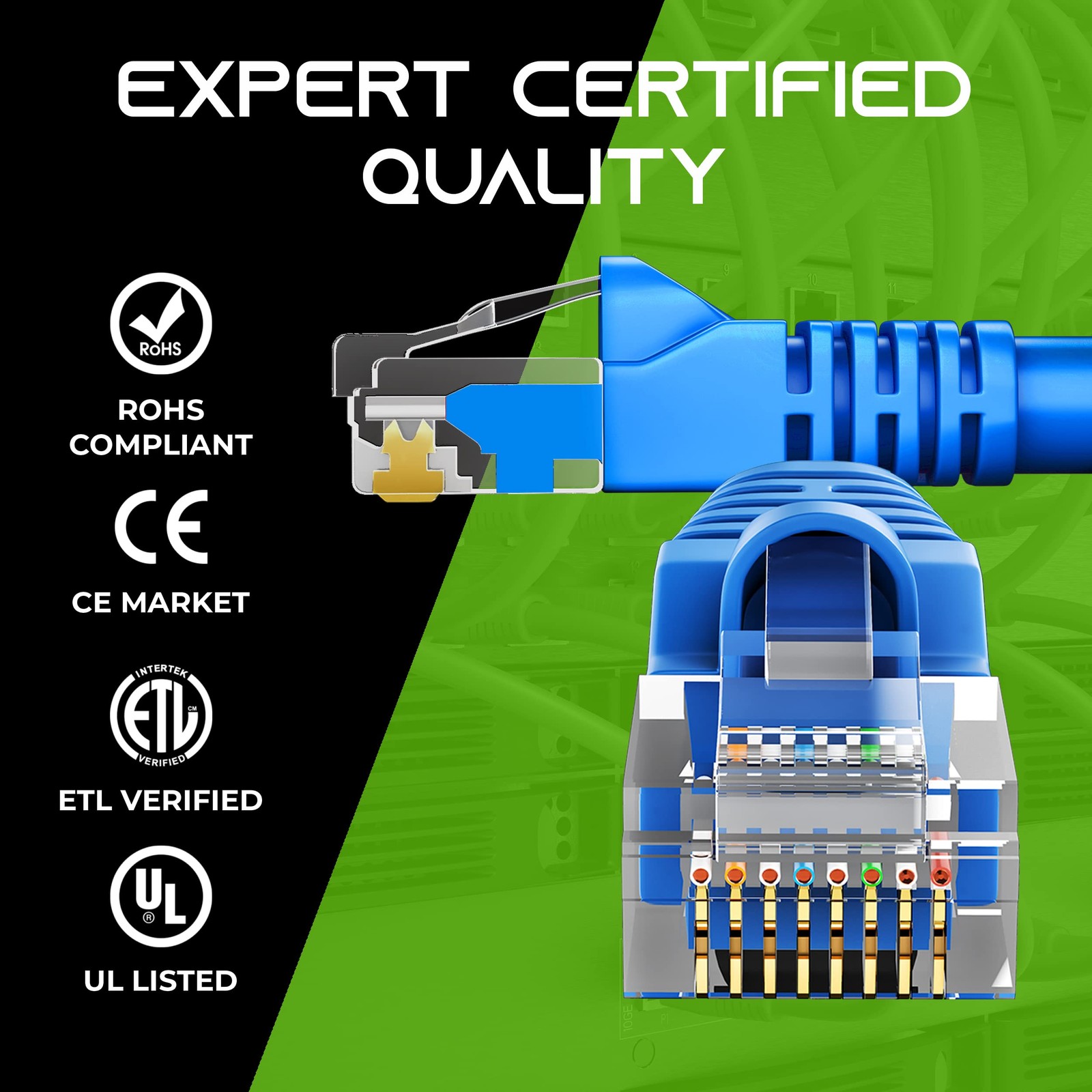 20 PCS Blue Cat5e Ethernet Patch Cable 5 Feet Snagless RJ45 LAN Network