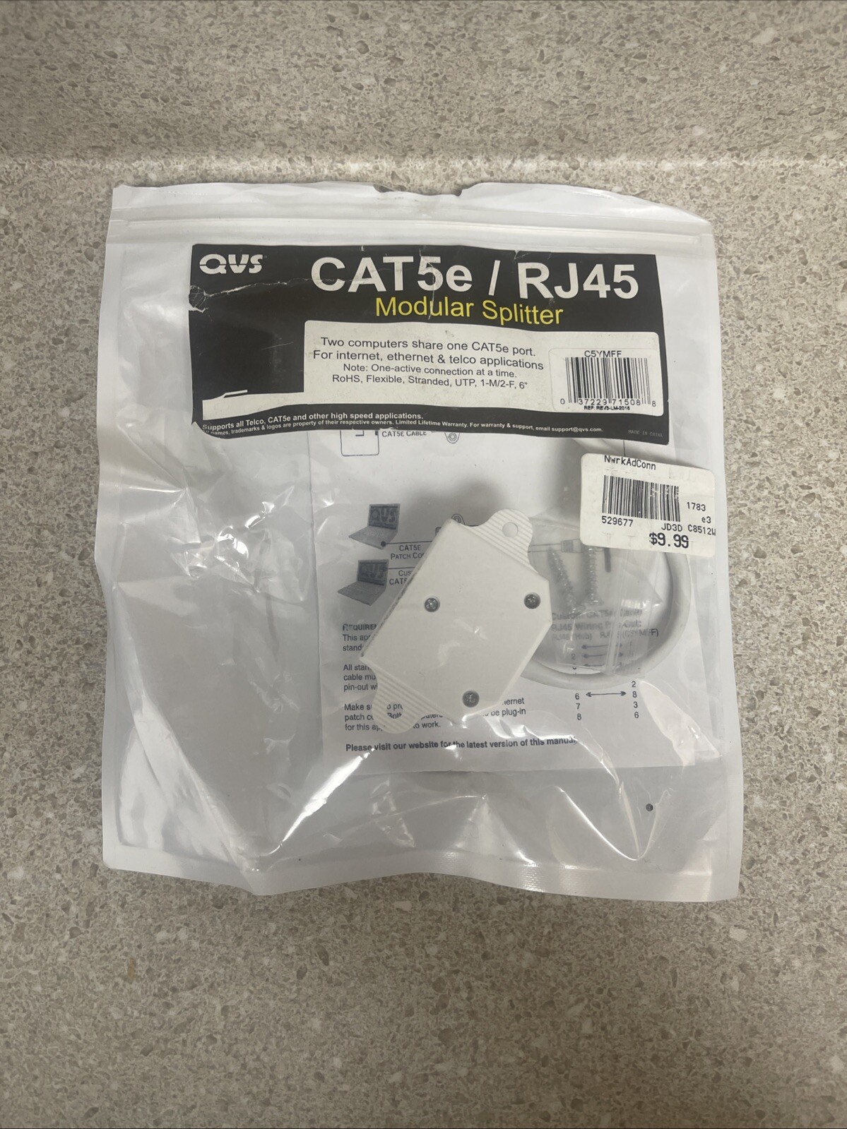 CAT5e/RJ45 Male to 2 Female Splitter Modular Splitter and ethernrt patch cord