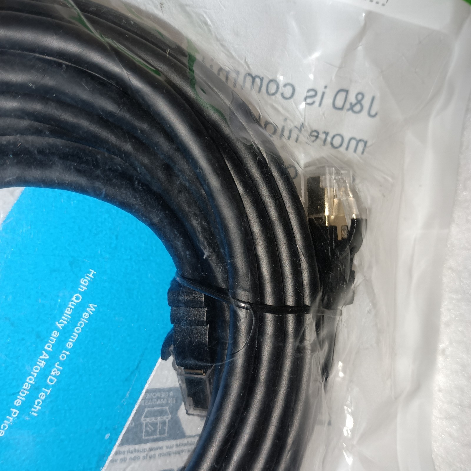 J&D Cat8 Ethernet Cable 25 ft High Speed 40Gbps 2000MHz Shielded RJ45 LAN Black