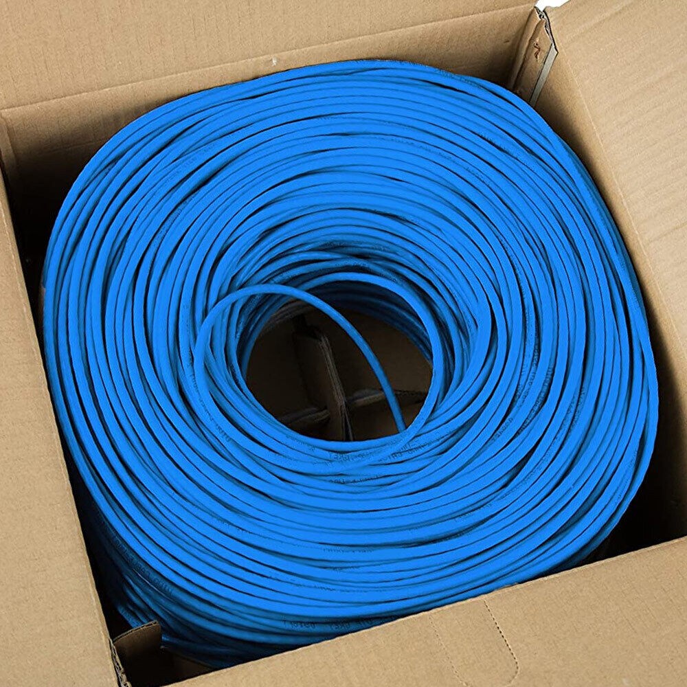 2 Pack Cat6 Ethernet Cable 1000ft CMR Riser Solid 23AWG UTP Network Blue