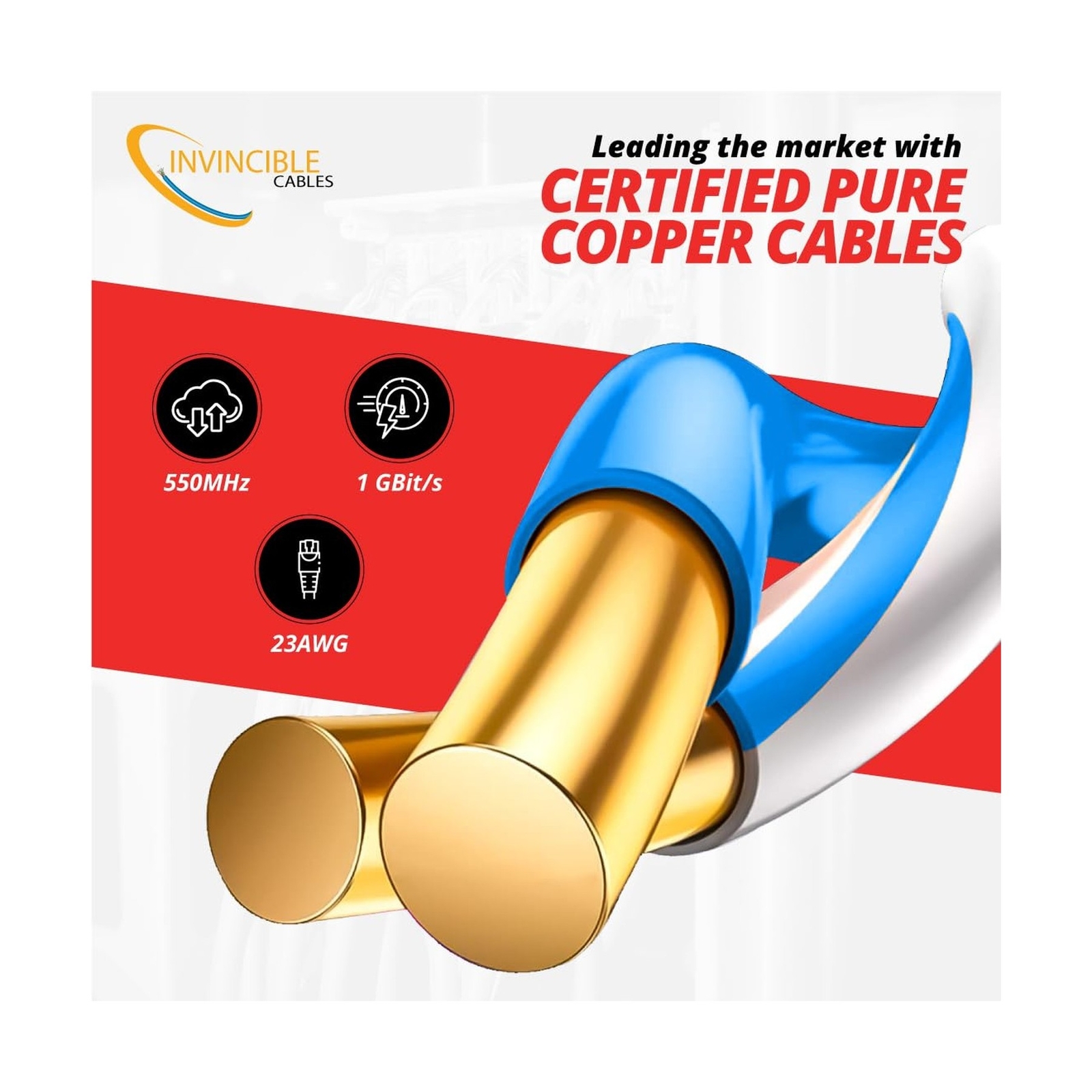 Cat6 Riser Rated(CMR) 1000ft Cable | 100% Solid Copper Conductors | 550 MHz,2…