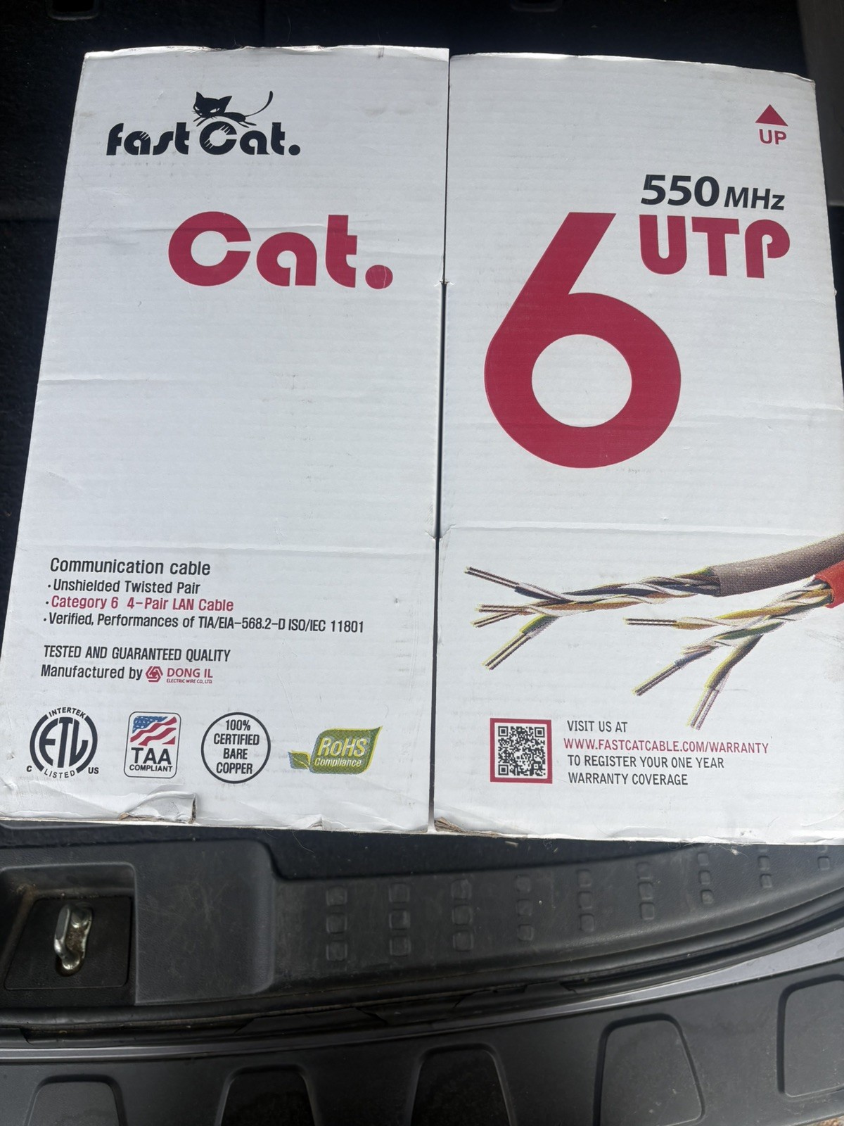 fast Cat Cat6 Copper Ethernet Cable 1000ft 23 AWG CMR 550MHZ / 10GB UTP LAN