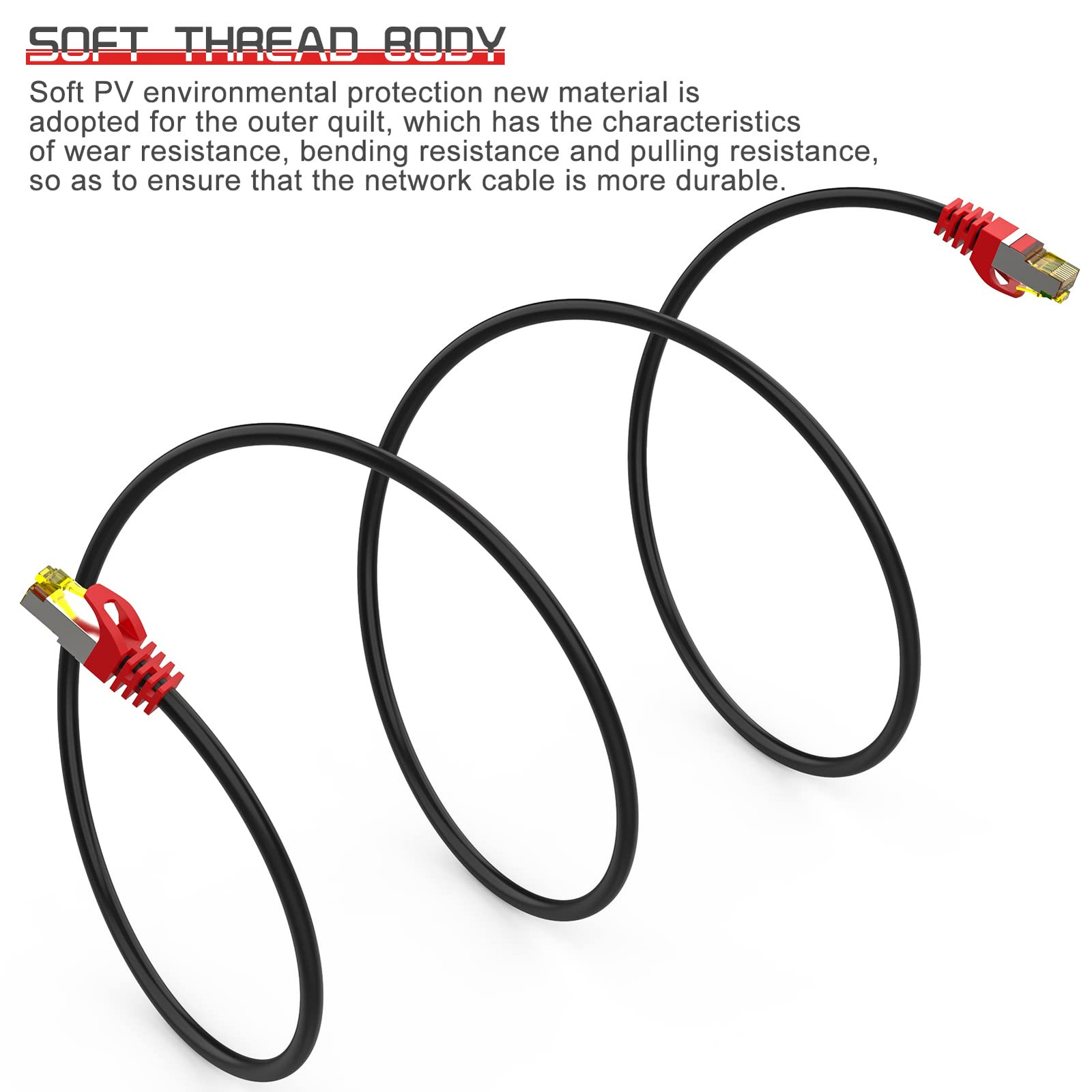 Cat 8 Ethernet Cable 100 ft,1.5ft 6ft 10ft 20ft 25ft 30ft 75ft 100ft 150ft 20…