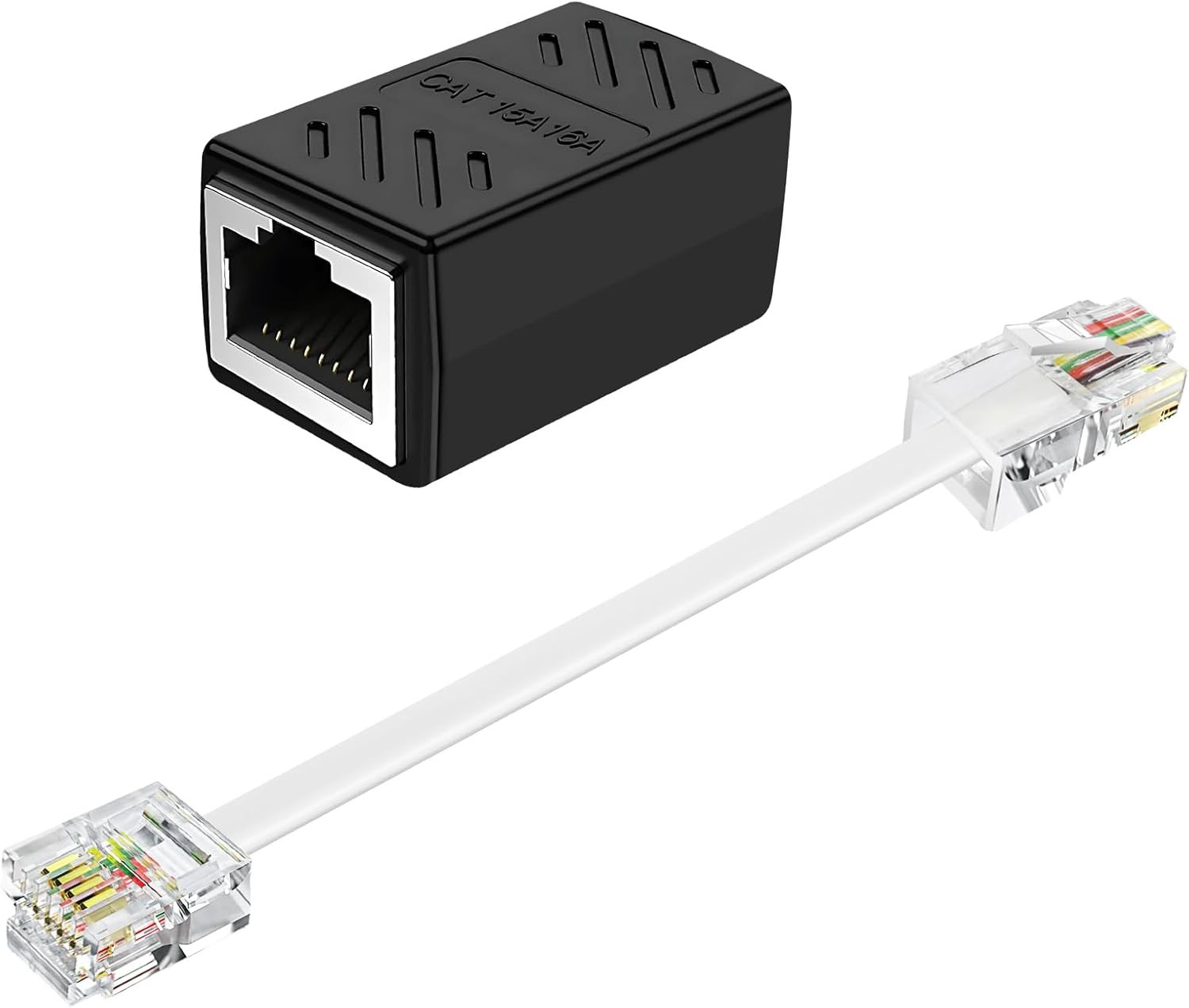 RJ11 to RJ45 Adapter Phone Jack to Ethernet Cable Adapter, RJ45 8P8C Female to R