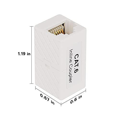 10 Pack White RJ45 Coupler Ethernet Connector for Cat7, Cat6, Cat5e Extension