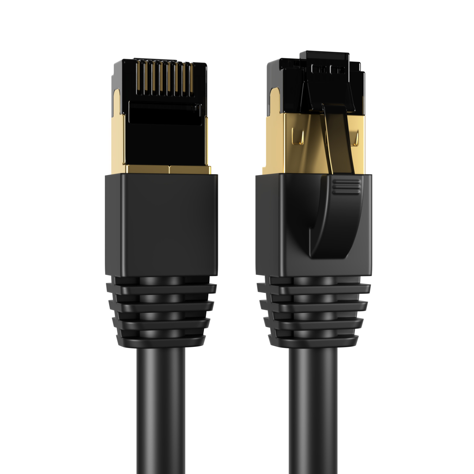 Cat8 SFTP High Speed Ethernet Patch Cord 2GHz LAN Wire 0.5FT- 75 FT Black Lot