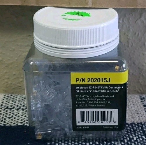 Platinum Tools 202015J EZ-RJ45 Cat5e Connectors EZ-RJ45 Strain Reliefs Read Desc