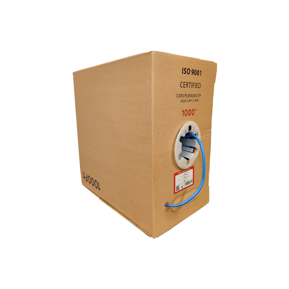 CAT6 Plenum Ethernet Cable 1000FT, 23AWG 550MHz UTP Blue