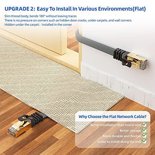 Braided 6FT-35FT Heavy Duty Cat8 Ethernet Cable Super Speed 40Gbps/2000Mhz RJ45