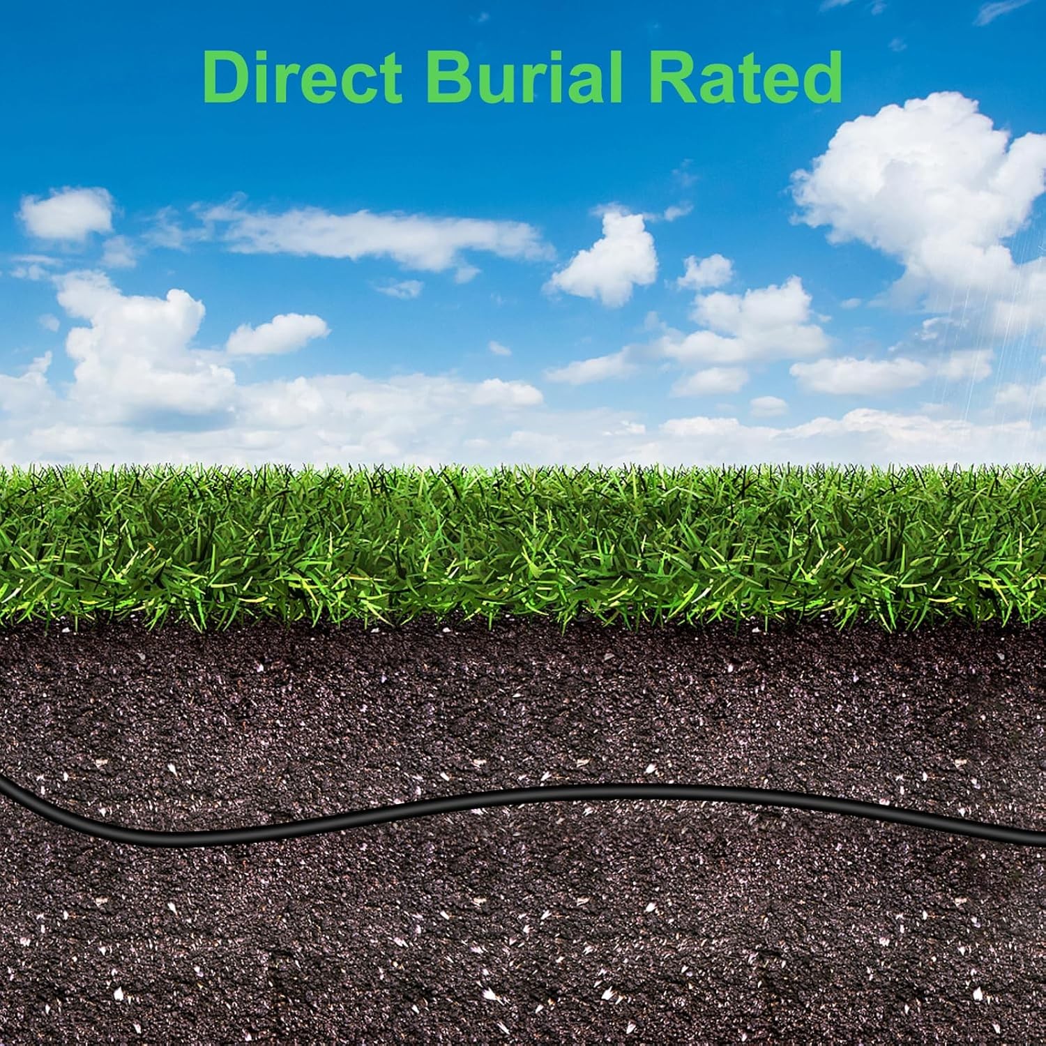 100FT Cat6 Outdoor Ethernet Cable, In-Ground, Heavy Duty Direct Burial, 24AWG CC