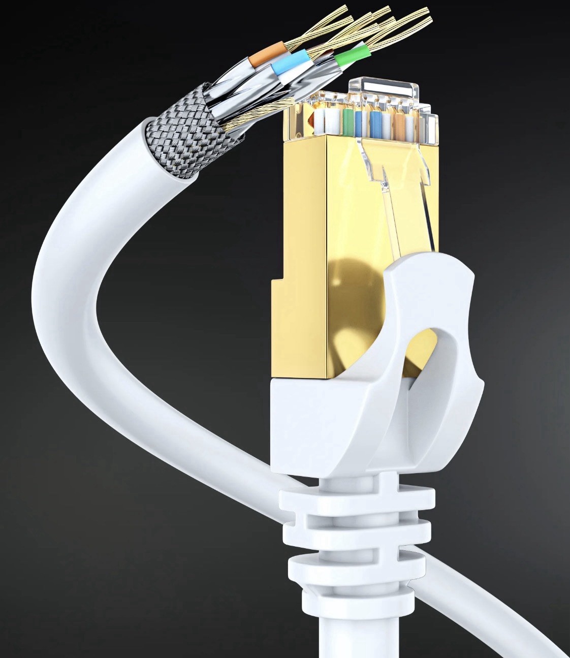 Cat 7 Ethernet Cable 75 ft -RJ45 Connector-double shielded STP-10 Gigabit 600MHZ