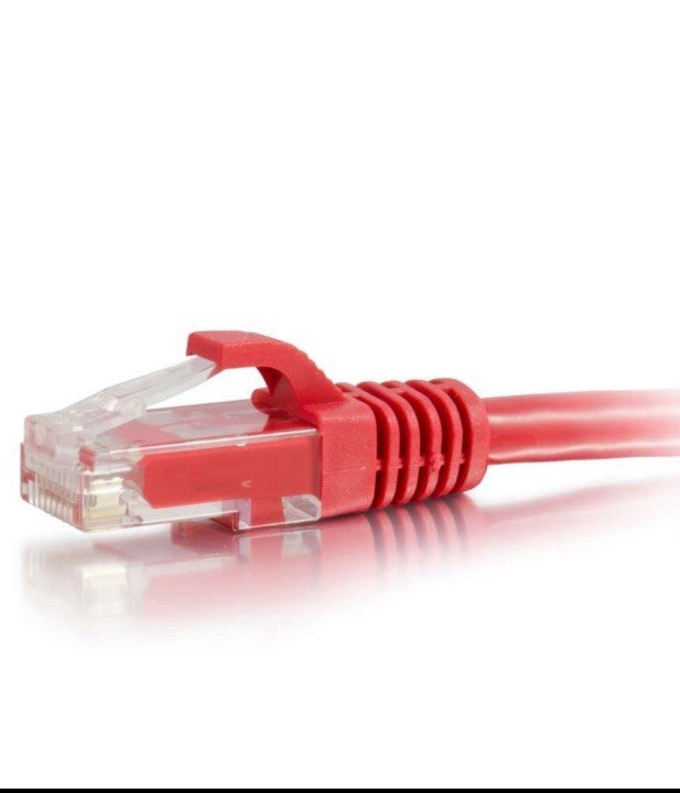 Pack of 10, C2G Cat 6 Ethernet Cable, Snagless Unshielded, Red, 1 ft, UTP, 27180